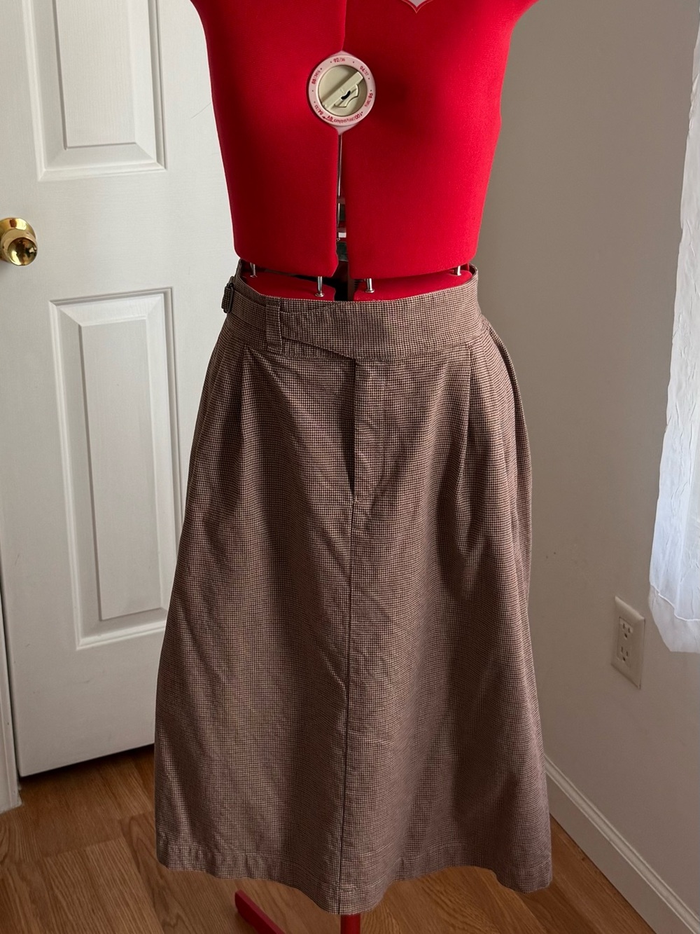 Uniqlo Ines de la Fressange Houndstooth Brown Skirt